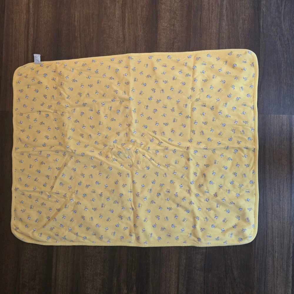 Gymboree Ride Zebra Rocking Horse Toys Yellow Baby Receiving Blanket VTG 1999